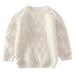De feuilles Toddler Unisex Baby Cable Knit Pullover Sweater Chunky Knitted Jumper Knitwear with Warm Lining Yellow 8-9 Years White
