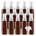 Basic packing 100 pieces empty small 50ml brown plastic pet spray bottle travel atomizer with white spray head fog fog travel bottles perfume dust for cosmetics perfume with 4x funnel