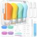 100ml x 4 silicone travel bottles set - travel bottles for filling toilet items 17 pieces portable travel container for shampoo lotion leak -proof refilled TSA tested and bpa free colorful 100ml orange yellow green blue