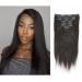 Lacer 10 inch Yaki Clip in Hair Extensions Human Hair  Natural Black Thick Light Yaki Straight Clip ins Remy Human Hair For Fashion Black Women with Relaxd Hair 120G 7Pieces 10 Inch (Pack of 1) YK1B Natural Black