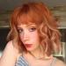 WOKESTAR Bob Wigs With Neat Fringe Curly Wavy Synthetic Wigs for Women Ginger with Highlights Color