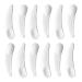 esowemsn 100Pcs Mini Disposable Curved Cosmetic Spoon Spatula Multi-functional Facial Mask Spoon Plastic Spoon Stick (White)