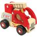 Bino Holzauto Feuerwehr - Wooden Fire Truck Toy for Kids 12 Months+ | Fold-Out Ladder PVC Tires Promotes Hand/Eye Coordination - 17x12x9 cm Red - Buy Online on SooperMarket.com