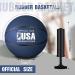 Lenwen Official Size Basketball Set - Size 7 Indoor Outdoor Rubber Ball with Pump for Youth & Adults - Navy Black - Buy Online on SooperMarket.com