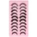 10 Pairs False Eyelashes Set DD Curl False Eyelashes Russian Strip Lashes Thick Multilayer False Eyelashes for Women - Buy Online on SooperMarket.com