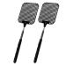 ECENCE set of 2 extendable fly swatters telescopic extendable 26 cm - 72 cm long black 41010103