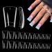500PCS Short Duck Nail Tips - Clear Half Cover Acrylic Nails for Salon | Extra Short Flare French Nail Extensions | 10 Sizes - Buy Online on SooperMarket.com