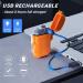 USB Rechargeable Windproof Arc Lighter Waterproof - Dual Arc Plasma Lighter with Emergency Whistle for Outdoor Adventure - Camping Gadgets (Orange) - Buy Online on SooperMarket.com