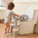 Potty Training Toilet Seat with Step Stool Ladder | for Boys and Girls | Toddler Kid Children | Handles and Padded Seat | Non-Slip Wide Step | Gray - Buy Online on SooperMarket.com