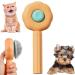 BNFGD 1Pcs Pet Hair Cleaner Brush Cute Cat Brush Dog Brush Pet Combing Brush Pet Combing Brush with Hair Removal Button Artifact for Stroking Cats and Dogs Pet Hair Cleaner Brush(Orange)