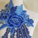 Peacock Flower Embroidered Lace Neckline Collar | Warm Tones Floral Brown Leaf Applique | Sewing Applique Patches | ZALALAA (Blue C) - Buy Online on SooperMarket.com