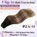 Shop Laavoo Clip-In Extensions - Real Hair Brown Balayage & Ombre - 7PCs 105g - Perfect for Easy Styling! - Buy Online on SooperMarket.com