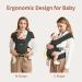 MOMTORY Newborn Baby Carrier | Cozy Wrap with Hook&Loop | Adjustable & Soft Fabric | Deep Grey - Buy Online on SooperMarket.com