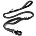 Joytale Tactical Dog Lead Heavy Duty 1.2-1.8m Shock Absorbing Bungee Dog Lead with 2 Handle Metal Carabiner Clip Car Seatbelt Strong No Pull Dog Lead for Medium Large X-Large Dogs Black 1.2m-1.8m Black