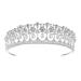 SSNUOY Pearl Wedding Tiara for Women Silver Rhinestone Crown Bridal Princess Hair Accessories