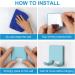 Vanzavanzu Razor Plane Holder for Shower Wall - 2 Pack Adhesive Hooks for Hairbrush & Towel - Waterproof Silicone Bathroom Organizer - Blue & White - Buy Online on SooperMarket.com