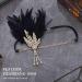 Handcess 1920s Flapper Feather Headband Black Feather Crystal Headband Women's Vintage Pearl Flapper Headpiece 20's Theme Cocktail Hair Accessories for Costume Prom Carnival Party - Buy Online on SooperMarket.com