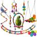 Parrot Toys 12Pcs Birds Budgie Cage Toys Hammock Swing Hanging Bell and Chewing Toys for Bird Small Parakeets Cockatiels Macaws Parrots Love Birds Finches
