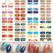 NAILDOKI Nail Stickers 8 Sheets x 14 Pieces Full Wraps Nail Polish Strips Self-Adhesive Gel Nail Art Decals for Women Girls C3-20