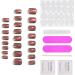 24PC Short Holographic Red Fake Nails Set with Glue - Elegant Touch Press On Nails for Women - Perfect for Party Daily Wear (JP1979) - Buy Online on SooperMarket.com