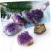 PRETYZOOM Purple Ornament 2pcs Amethyst Cluster Chips Rock Amethyst Gravel Geode Natural Crystal Adornment Irregular Fluorite - Buy Online on SooperMarket.com