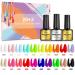 SHOWNAIL Gel Nail Polish Set 23Pcs Glowing in Dark Soak Off Gel Polish Set with Base Glossy Matte Top Coat Neon Mint Red White Black Gel Nail Gel Kit Diy Collection Christmas Gifts 20H