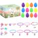 Kirdume Easter Eggs Prefilled With Bracelets - Prefilled Bright Easter Eggs with Bracelets - Easter Basket Stuffers Easter Party Favours for Girls Kids Children Boys Sh-08 - Buy Online on SooperMarket.com