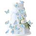 Blumomon 30 pieces 3D butterfly cake topper decorations blue gold rim mixed size butterfly cupcake tops picks wedding baby shower party wedding day birthday party cupcake decoration butterfly-5