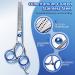 Gimars 5 in 1 Professional Dog Grooming Scissors Kit - Titanium Coated Straight, Thinning, Curved Shears & Comb Set with Safety Round Tip - Heavy Duty, 4CR Material, Blue Color - Buy Online on SooperMarket.com