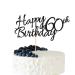 Arthsdite 1 Pc Happy 60th Birthday Cake Topper 60 Cake Topper Happy 60 Birthday Cake Decoration for 60th Cheers to 60 Birthday Party Decoration Supplies - Black Glitter Black 60
