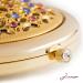 Jinvun 24k Gold Electroplate Makeup Mirror - Luxury Round Vanity Mirror for Women - Compact Cosmetic Mirror with Diamonds - Perfect Gift Idea - Buy Online on SooperMarket.com