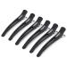 AIMIKE 6pcs Professional Hair Clips for Styling Sectioning Non Slip No-Trace Duck Billed Hair Clips with Silicone Band Salon and Home Hair Cutting Clips for Hairdresser Women Men - Black 10.9cm 6 black