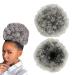 prinfantasy Hair Piece Messy Bun Chignons Updo Kinky Hair Extensions for Braiding Silver Grey Curly Hair Extension FQ057 GBFQ057 One Size
