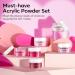 Modelones Acrylic Powder - 6 Pink Glitter Shades for Nail Art | Neon & Soft Tones - Perfect for Valentine's 3D & French Nail Extensions - Buy Online on SooperMarket.com