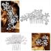 Bridal Wedding Hair Combs - 44 Pcs Pearl Crystal Accessories | Silver Rhinestone Spiral Pins for Brides, Bridesmaids - U Shaped Clips for Women - Buy Online on SooperMarket.com