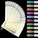 2 Sets 100 Tips Coffin Ballerina Fan Shape Plastic Nail Art Tips Display Polish Board Display Practice Sticks with Metal Split Ring Holder (NT082-Natural)
