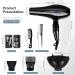 Cliplanyard Ionic Hairdryer 1200W AC Black Professional Hair Dryer Motor Fast Drying Salon with 2 Speed 3 Heat Setting Cool Button Diffuser Nozzle Concentrator Comb for Curly and Straight - Buy Online on SooperMarket.com