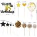 24pcs Black Gold Cake Decoration Set 18 Birthday Decoration Cake Top Hat Happy Birthday Cake Plug-in Black Gold Birthday Party Flag - Buy Online on SooperMarket.com
