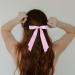 2 Pack Hair Bows for Women Pink Bow Hair Clips French Barrette with Long Silky Satin Hair Ribbons for Women Girls(Light Pink) - Buy Online on SooperMarket.com
