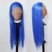 Blue Synthetic Lace Front Wig - Long Straight Hair for Black Women | Heat Resistant Fiber | Cosplay & Daily Wear - Buy Online on SooperMarket.com