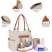 SONARIN 7pcs Nappy Changing Bag Set Multifunction Mummy Tote Bag Baby Changing Bag Shoulder Handbag Travel Diaper Bag with Bottle Bag Changing Mat and Stroller Straps white stripped(Khaki) - Buy Online on SooperMarket.com