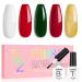 AILLSA Christmas Gel Nail Polish Set Red White Dark Green Gel Polish with Base and Top Coat Red Gold Sparkle Nail Polish Gel Soak Off U V Gel Winter Colors Starter Kit for Christmas Gifts A8-christmas Set