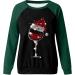 Women's Christmas Snowman & Penguin Print Sweatshirt - Green XL | Cozy O-Neck Pullover for Winter | Cute Festive Holiday Raglan Top - Buy Online on SooperMarket.com