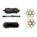 PS Horse Article Set Bitless Bridle Flower Brass - Gold - Real Sheepskin Brown with Gold Fittings