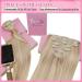 Youngsee 50 cm Clip-in Extensions - Real Remy Hair Ash Blonde & Blonde Highlights 120g (7 PC) #18/613 - Buy Online on SooperMarket.com