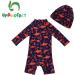 UPF 50+ Red Shark Infant Boy Swimwear One Piece with Sun Hat | 12-18 Months - Buy Online on SooperMarket.com