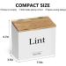 Magnetic Lint Bin for Laundry - Compact Wooden Lint Box with Lid | Rustic Modern Farmhouse Decor - White & Torched Finish - Buy Online on SooperMarket.com