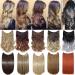 Wire in Hair Extensions No Clip in Curly Wavy Hairpieces Invisible Natural Hair Extension 20" - Dark Brown
