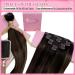 Youngsee Clip-In Ombre Real Hair Extensions - Dark Brown to Middle Brown 35cm 120g (7PCs) - Thick Remy Hair for Women - Buy Online on SooperMarket.com