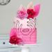 JeVenis Rosa Acrylic Minimalist Art Lady Face Cake Topper Pink Rose Cake Topper Gold Palm Leaves Wedding Cake Toppers for Wedding Bridal Shower Birthday Party - Buy Online on SooperMarket.com